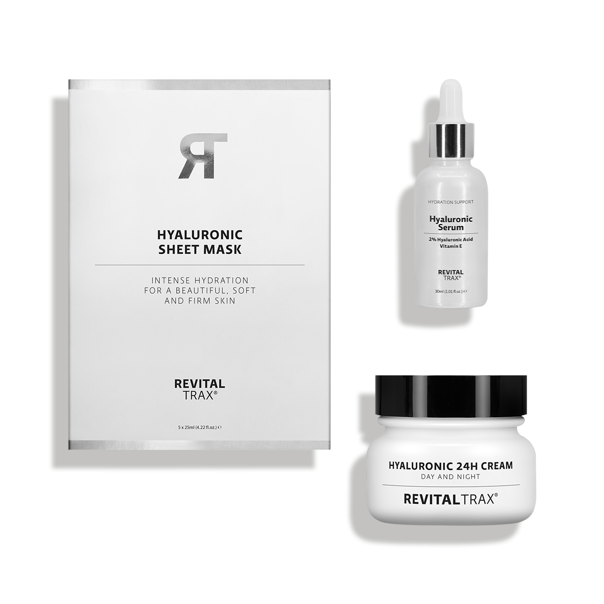 Hyaluronic bundle: Day & Night Cream + Serum + Sheet Masks